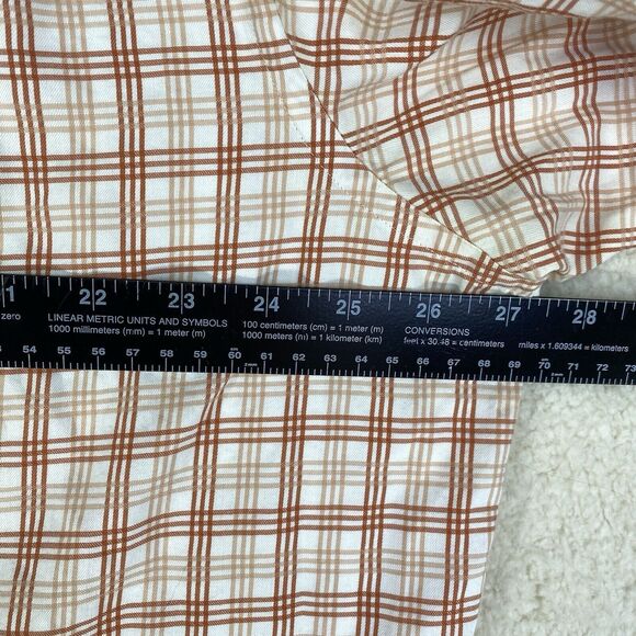 Banana Republic Shirt Mens Sz XXL Orange Plaid Cotton Button Up Long Sleeve 2XL - Picture 6 of 10